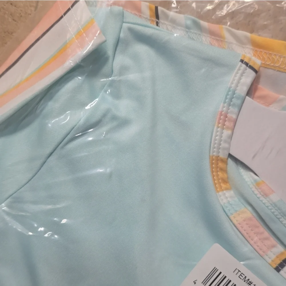 Roxy Youth 3-piece Swim Set rash guard, light blue